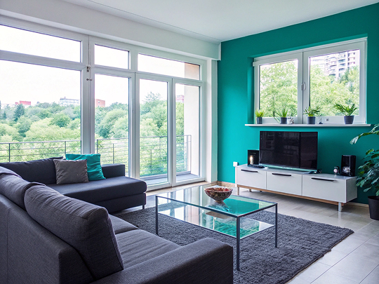 Modernes Wohnzimmer in Taucha strahlt nach Reinigung